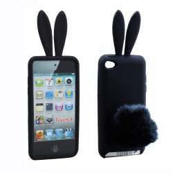iPod Touch 4 3D Bunny Case with Stand Up Tail (Black)